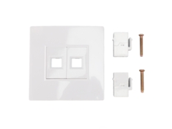 Placa De Pared Ethernet Cat 6 Con 2 Puertos Keystone Hembra-hembra Extraíbles Para Cat5, Cat5e, Cat6 Y Cat6a.