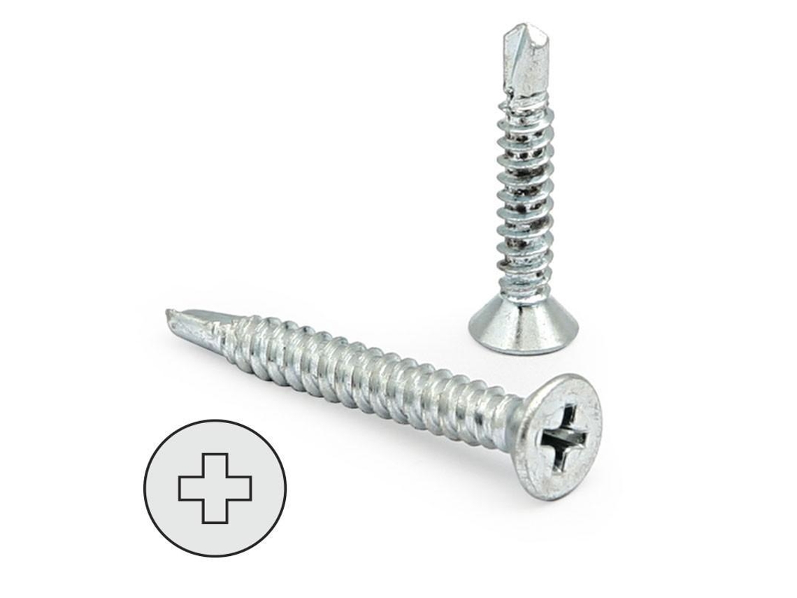 Tornillo Broca Rosca Chapa Cabeza Plana Din 7504-p Inoxidable Larg.r/chapa 32mm Ø Rosca Chapa 4.8mm
