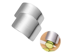 Protector de dedos ajustable de acero inoxidable para cortar y rebanar, 2 unidades, apto para lavavajillas.