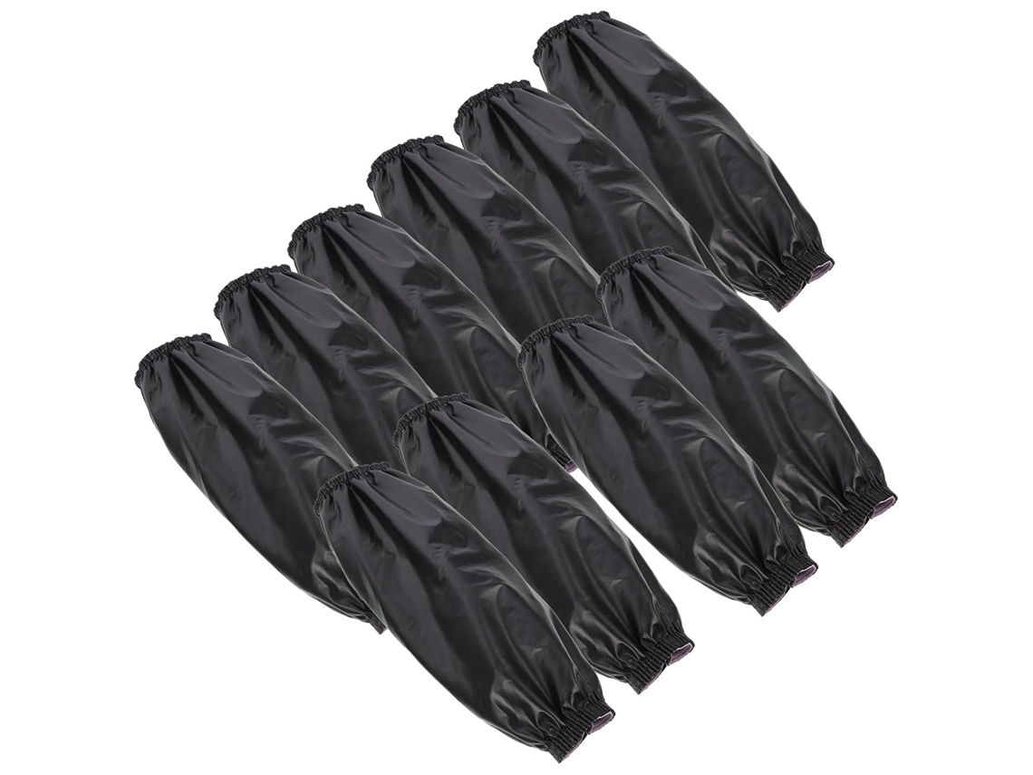 Mangas De Soldadura Ignífugas De Piel Sintética Negra Para Protección De Brazos.