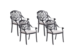 Conjunto de 4 sillas BELIANI Ancona de Aluminio Negro 68x65x97