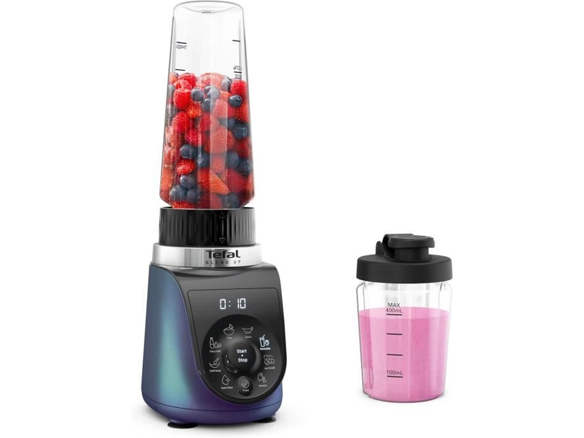 Bl19h4 Batidora Mini Poderosa Compacta, 8 Programas Automáticos, Función Tritura Hielo, Versátil, Cuchillas Powelix, Limpieza Tefal