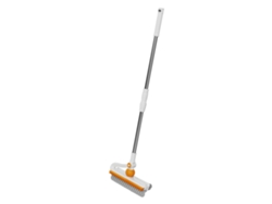 Cepillo de suelo con mango largo para limpiar patio, baño, garaje, cocina, color blanco