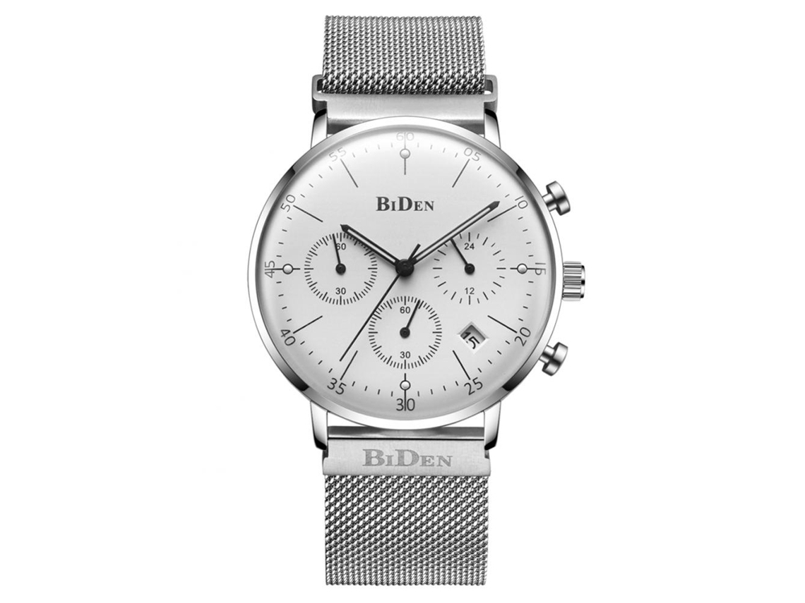 Reloj Deportivo Hombre Biden Cuarzo Triple Dial Blanco Regalo