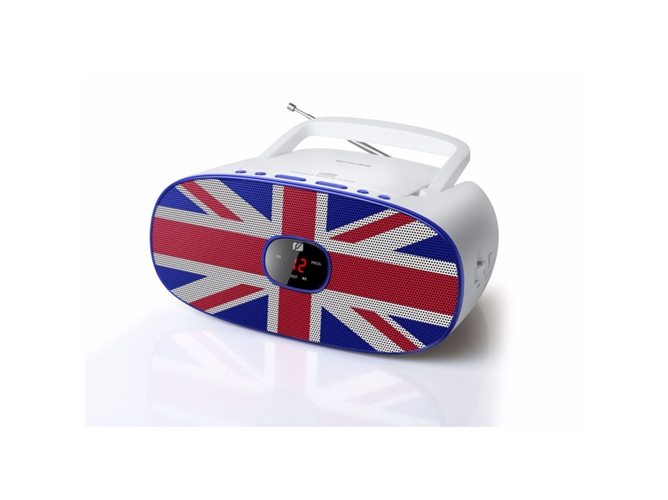 Radio Boombox c/ Lector CD MUSE MD-205 UK (Blanco - Analógico - FM/MW - Pilas y Corriente)