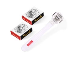 MEOIRUERY El mejor compañero para el cuidado de los pies. Set de afeitado de callos portátil con cabezal desmontable para un fácil control. Removedor de durezas