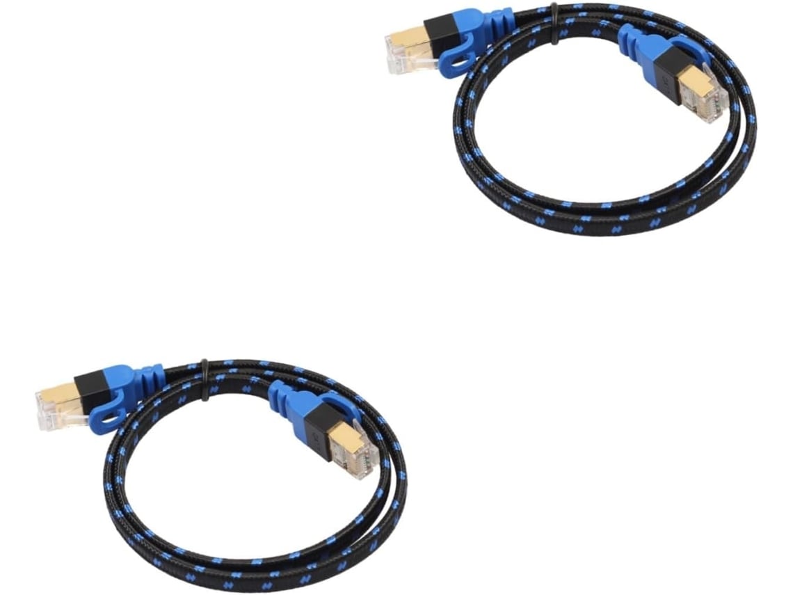 Lote De 2 Cables Ethernet Cat7 De 1 M Con Doble Blindaje Y 10 Gbps Para Router/transferencia