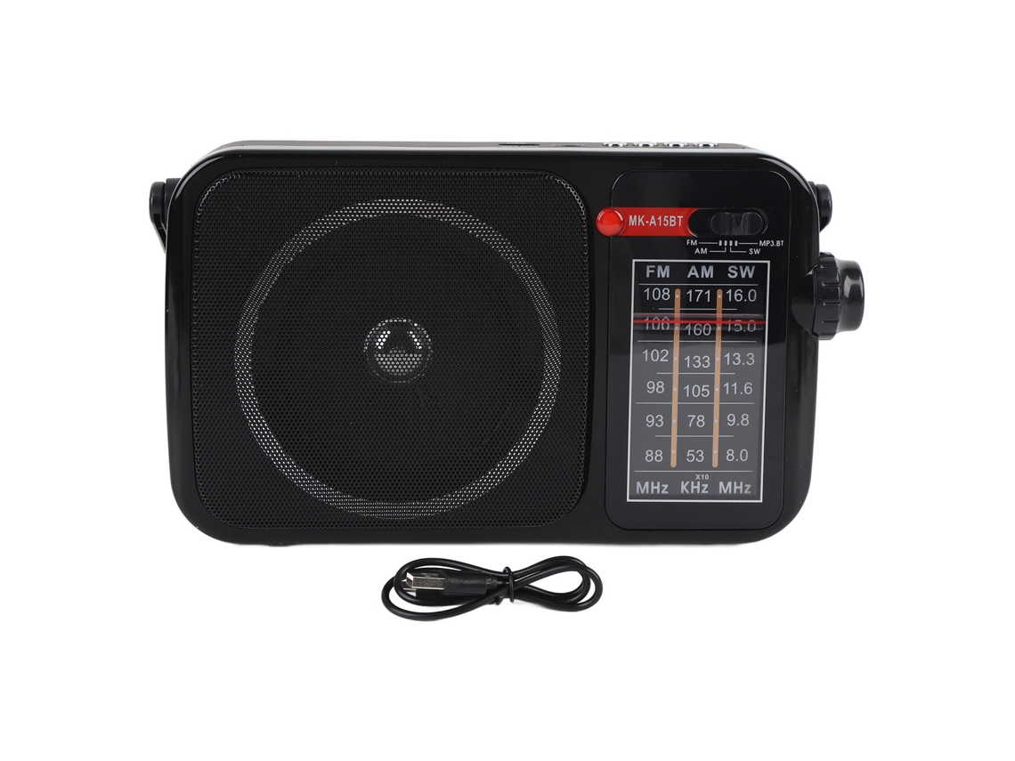 Rádio Portátil Am Sw Fm Com Bluetooth E Cartão De Armazenamento Reprodutor De Música Recarregável