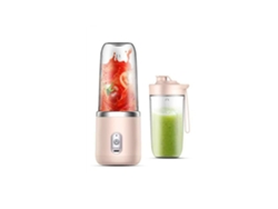 Espremedor De Frutas Elétrico Portátil Copo Duplo De 400Ml Adequado Para To Os Tipos De Frutas Rosa 