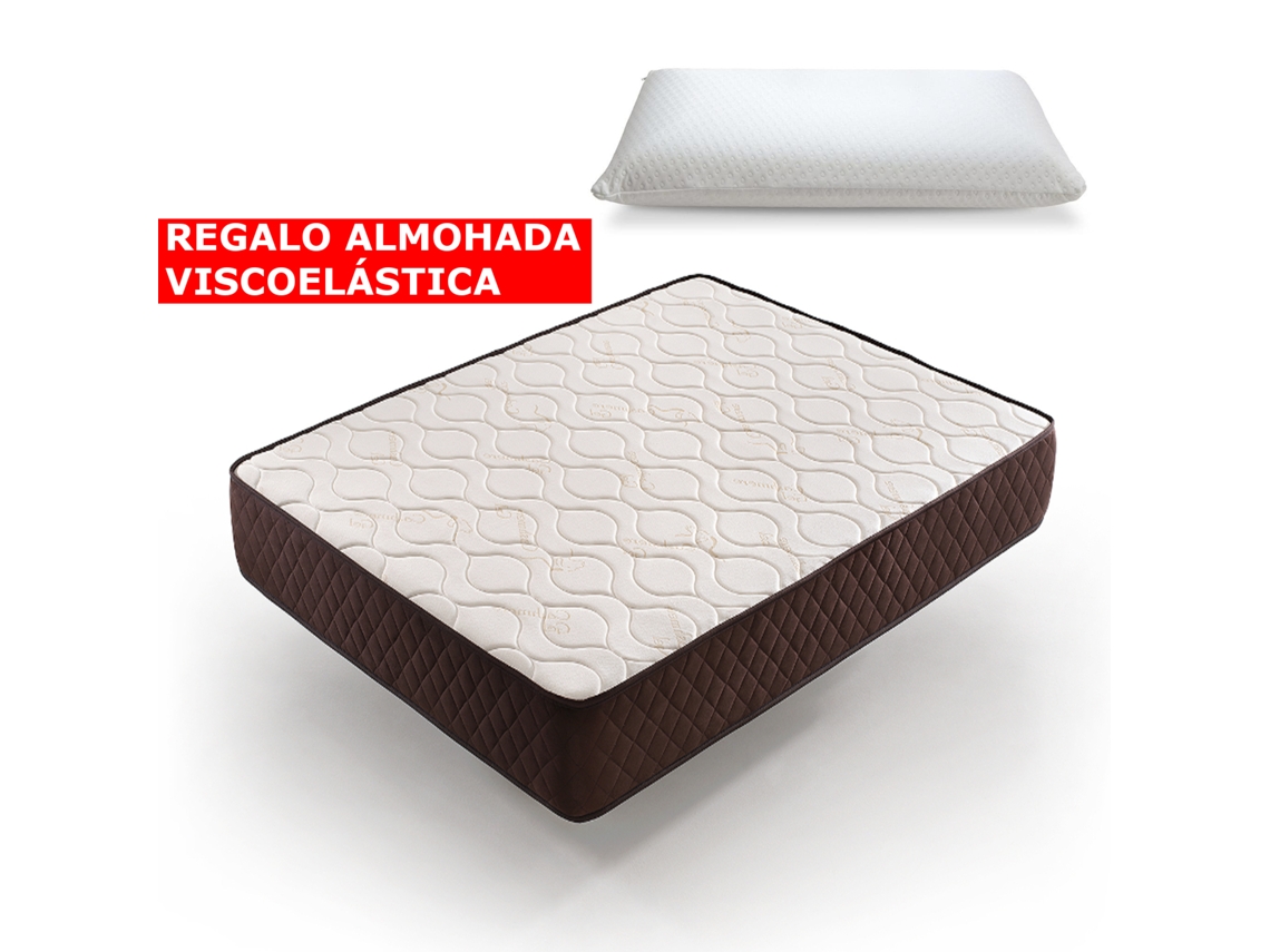 Pack Colchón Viscoelástico 90 x 190 y REGALO Almohada Viscoelastica DESCANSIN | Ideal para Personas con Dolores de Espalda | Alta Firmeza | Efecto nube