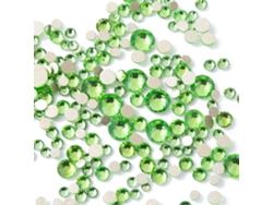 Diamantes de imitación verdes con parte posterior plana para decoración de uñas. KOFIHETY