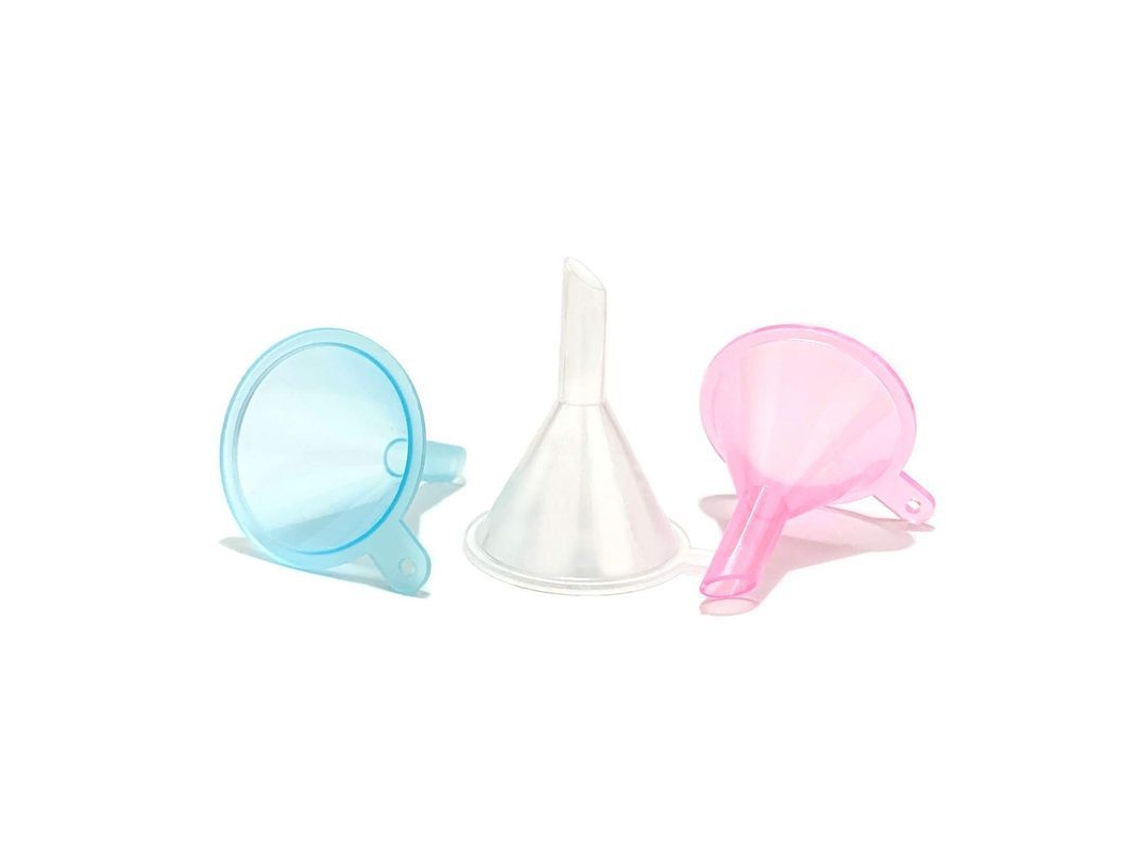 Embudos Rellenables Para Recipientes Cosméticos, Aceites Esenciales, Lociones, Champú Y Productos De Limpieza En Rosa, Transparente Y Azul