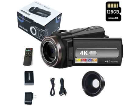 Cámara de fotos digital deportiva LKC HDV254 al aire libre Nivel de entrada Regalo 4K 60FPS Pantalla de 3.0 pulgadas + 128GB + Lente gran angular -...