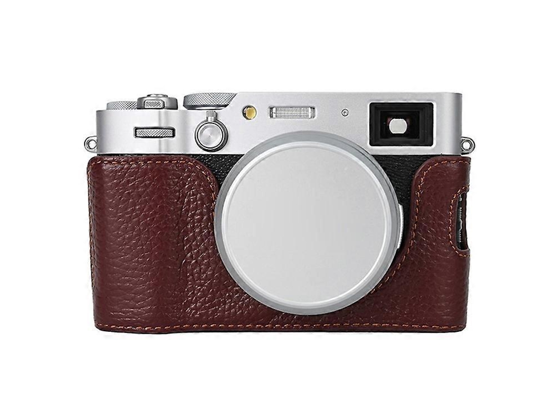 Estuche de medio cuerpo para cámara Fujifilm X100vi, cubierta inferior de piel de vaca auténtica Facpoet