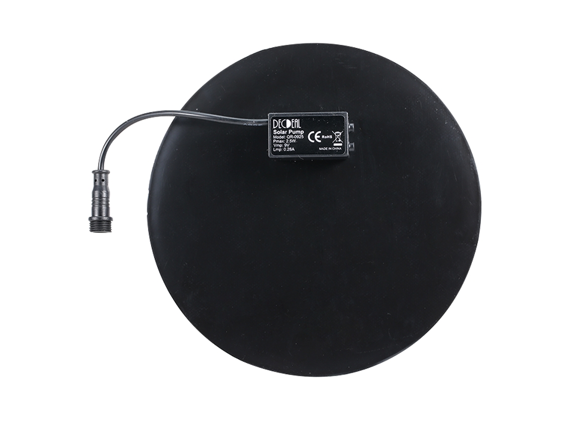 Bomba de agua solar para jardín con panel solar de 9 V y 2,5 W, color negro