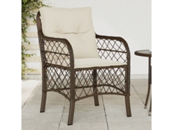 Sillas de jardín con cojines, 2 unidades, mimbre sintético marrón, Dkd Home Decor