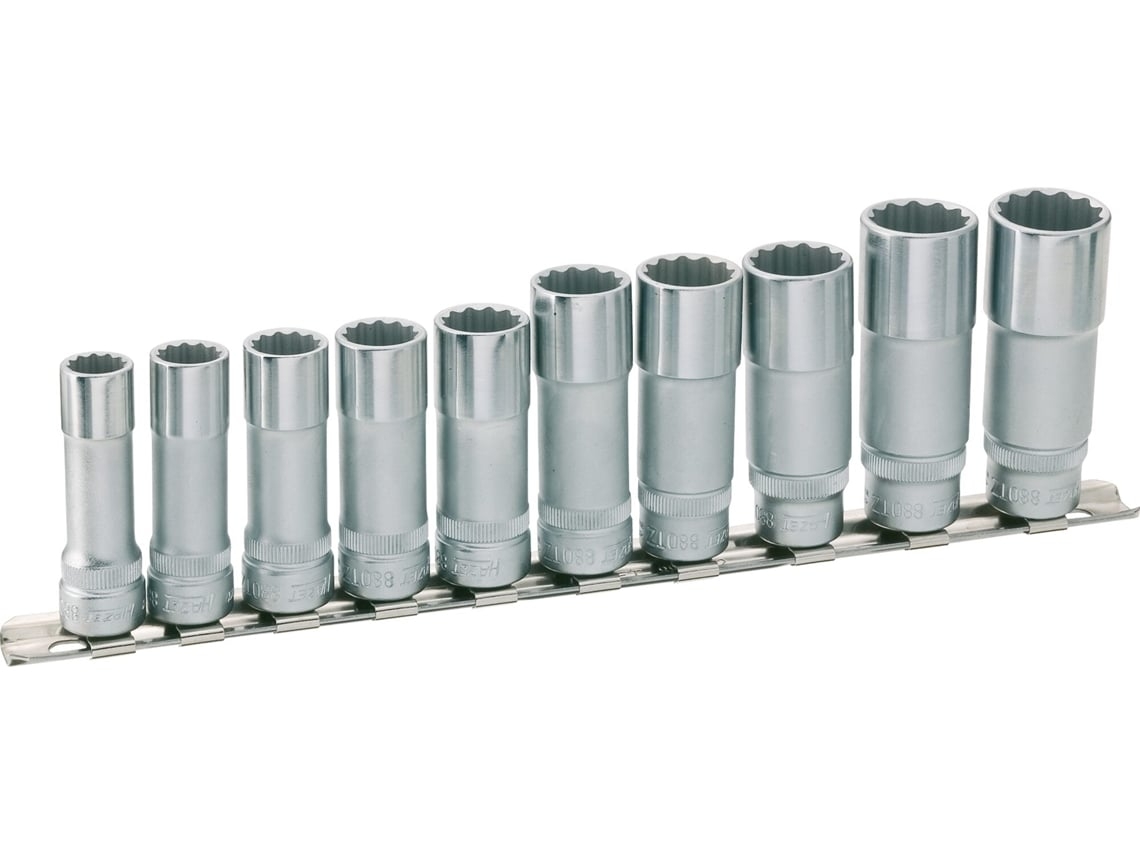 HAZET 880Tz/10H Juego de Llaves de Vaso Hexagonales Dobles: Cuadrado Hueco 3/8 Pulgadas 10 Mm Perfil Hexagonal Doble Exterior 10 11 12 13 14 15 16 1