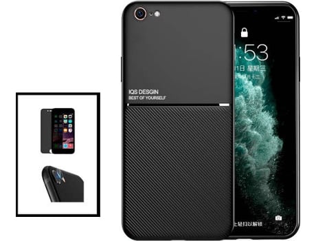 Kit Carcasa Magnética Anti Choque + Protector de Pantalla Privacidad iPhone SE 2022 G4M Negro