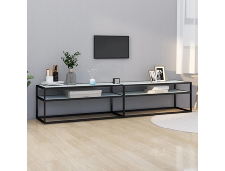 Mueble de TV 200X40X40,5 cm Vidrio Templado Mármol Blanco MAISON EXCLUSIVE