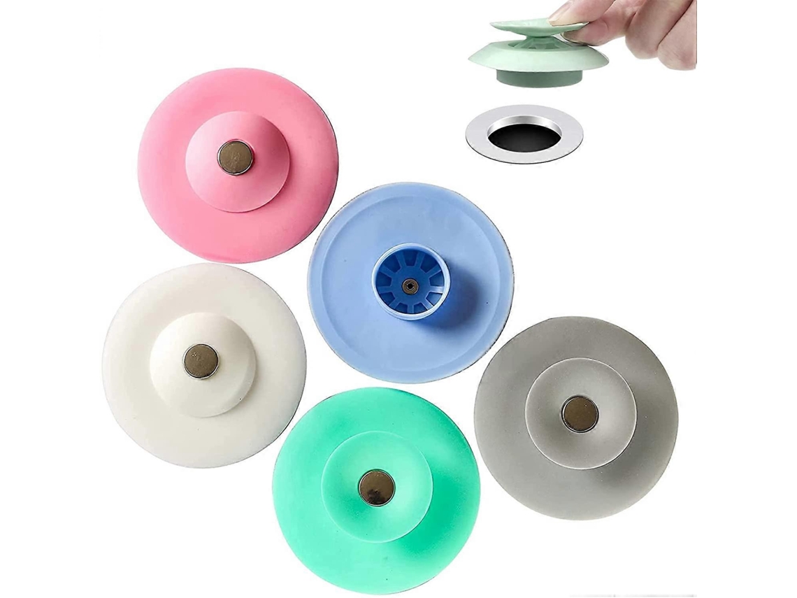 Tapón de desagüe universal de silicona para suelo/lavabo, 5 piezas