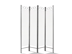 Biombo Todeco, Panel Divisorio 100% Poliéster Número De Paneles 160 X 180 Cm, Blanco