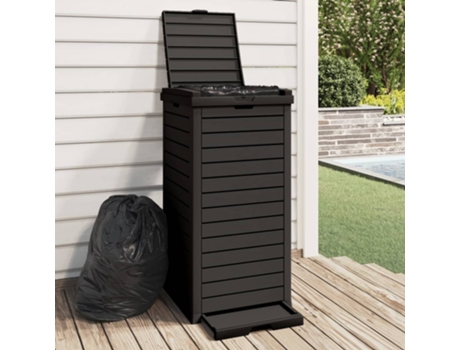 vidaXL Cubo de basura de exterior polipropileno negro 41x41x86 cm