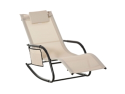 Silla columpio de jardín de malla metálica beige