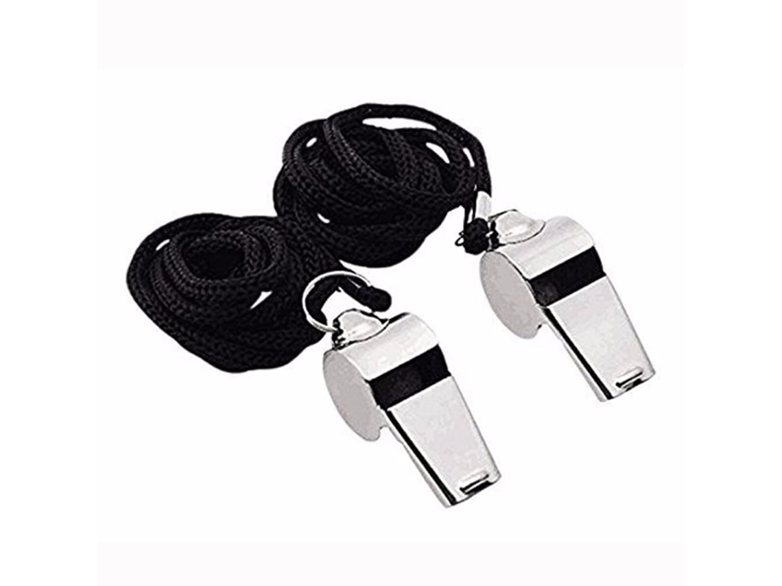 NEVEANCE Silbato para entrenadores, silbato de acero inoxidable con correa, silbato de emergencia de sonido fuerte y nítido para árbitros maestros de entrenami