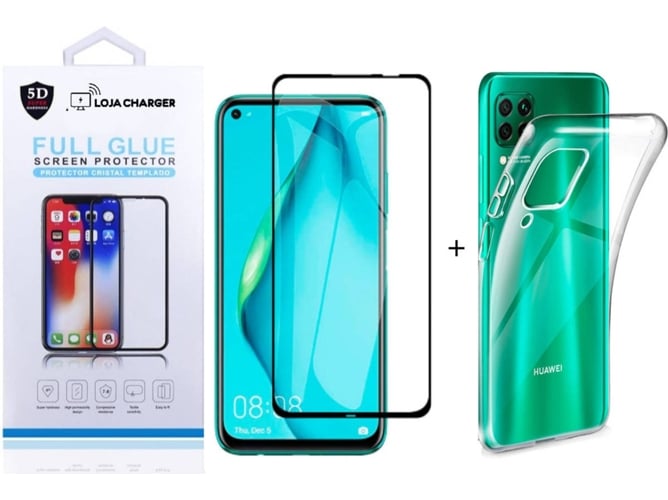 Funda y Protector de Pantalla LOJA CHARGER 11D Full Cover Silicona Huawei P40 Lite Transparente