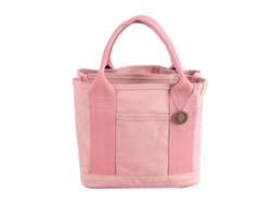 Bolsa De Almuerzo/nevera Portátil De Lona De Gran Capacidad Para El Trabajo Y El Deporte - Rosa
