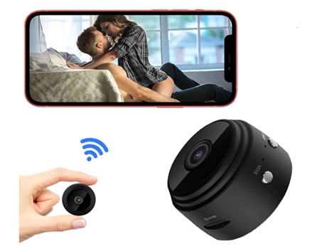 Mini Cámara Cámara Oculta 1080p HD con Video Live Feed WiFi, Negro CHRONUS