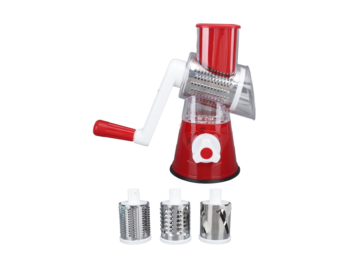 Rallador rotatorio 3 en 1 para cortar verduras, frutas, queso, frutos secos y otros