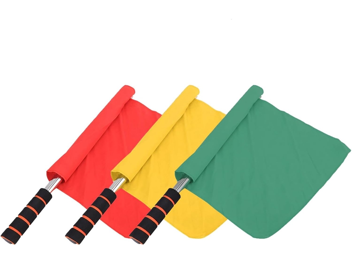 Drapeau D'arbitre De Competition Avec Mât En Acier Inoxydable Pour À Main Commande Sportive Et