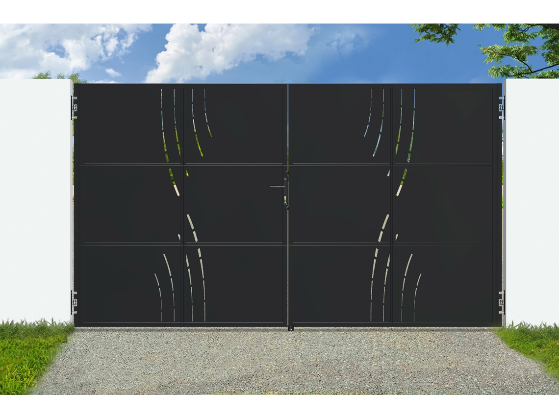 Puerta De Acero Negro Mate De 3,5 M Nali Veleta H.200cm