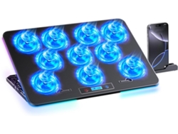 Refrigerador Silencioso Para Portátil Con Iluminación Rgb, 3 Velocidades, Diseño Ergonómico Y Amplio.
