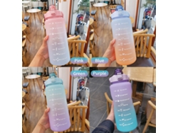 Botella De Agua De 2 Litros Con Pajita Y Asa, Reutilizable, A Prueba De Fugas, Para Senderismo, Viajes, Gimnasio Y Uso Al Aire Libre.