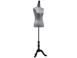 Maniquí De Sastre Ajustable De 130 A 168 Cm, Trípode De Madera, Tono Gris.