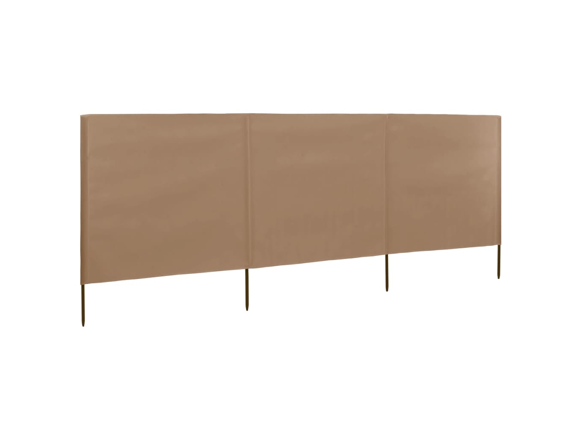Mampara de tela para viento | Mampara de 3 paneles 400x160 cm gris parduzco Wsd732424 Adorável Casa