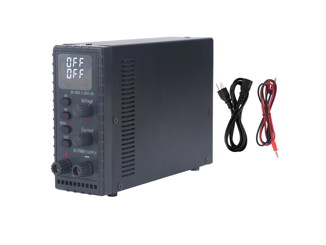 Fuente de alimentación de CC variable de 150 W y 0,5 A con pantalla digital y protección contra sobrecarga (sin marca)