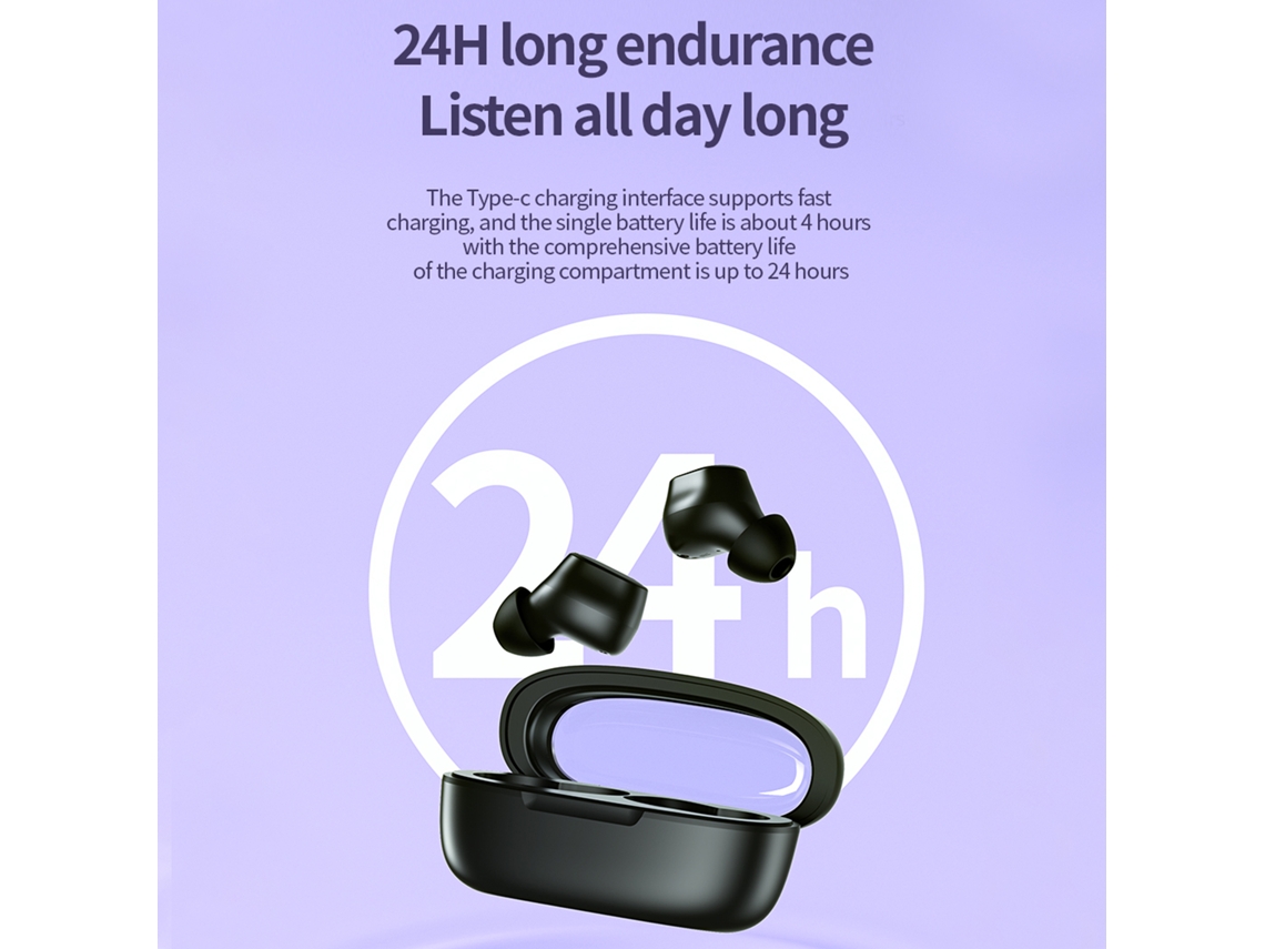 Fones De Ouvido Sem Fio Bt 5.3 Bateria Longa Vida Compartimento Transparente 4 Cores Baixo Consumo Energia
