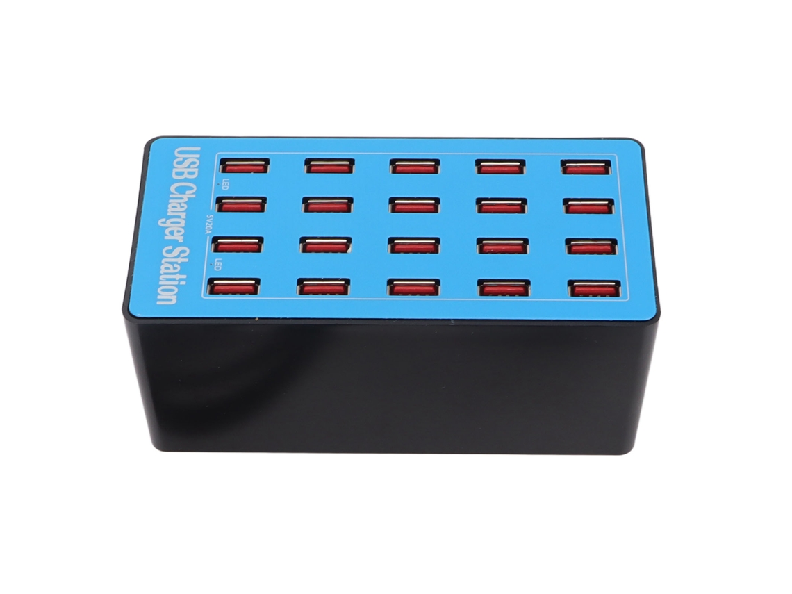 Base De Carga Inalámbrica Con Carga Rápida De 15 W Para Smartphones Y Concentrador Usb De 20 Puertos Y 100 W.