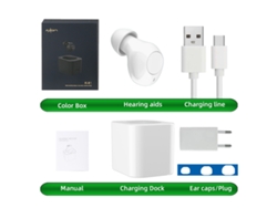 Amplificador Auditivo Sonoro Mini, Ideal Para Adultos E Idosos, Acompanhado De Estojo De Carregamentobrancoczhhmart