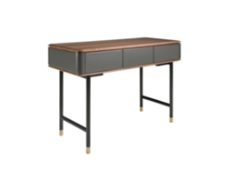 Consola rectangular en nogal, madera gris oscuro mate y acero Angel Cerdá negro