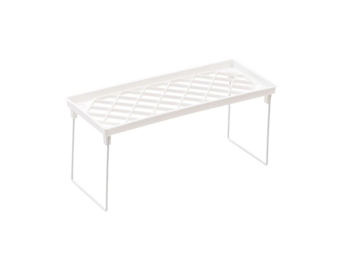 Estantería De Almacenamiento Para Dormitorio, Pp Y Metal, Plegable, Estilo Sencillo Con Diseño Hueco Para Escritorio Y Exhibición, Blanca S