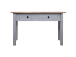 Mesa Consola Madera Maciza Pino Estilo Panamá Gris 110x40x72 Cm