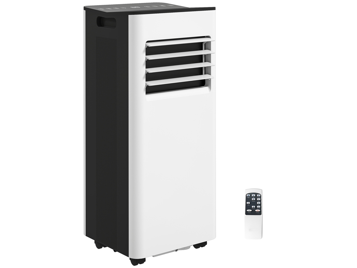 Aire Acondicionado Portátil De 9000 Btu 3 En 1 Con Control Remoto, Temporizador Led Y Cobertura De Hasta 28 M² (blanco).