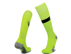 (verde Y Negro) Calcetines De Fútbol Para Niños Y Niñas, De Algodón Transpirable, Antideslizantes, Hasta La Rodilla.