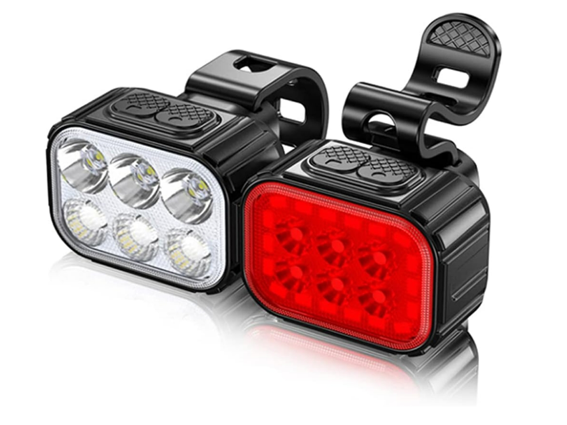 Juego de luces para bicicleta Yizhood de 500 lúmenes y 1000 mAh, IPX65, color negro