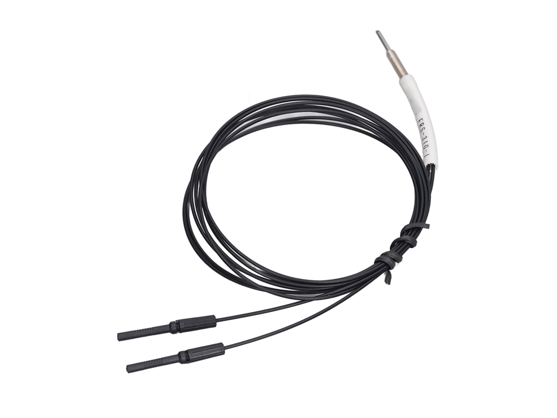 Sensor de fibra óptica 2026dz con sonda digital de reflexión difusa, cableado, componente electrónico.