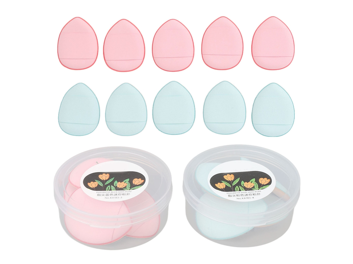 10 Esponjas Suaves Y Elásticas Para Dedos Para Maquillaje